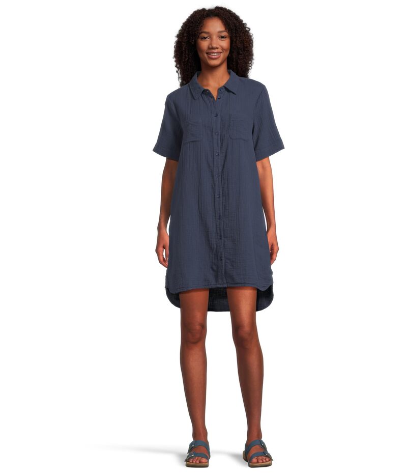 モッドドック レディース トップス ワンピース シャツ Mod-o-doc Half Sleeve Swing Shirt Dress Vibrant Navy ネイビー 9,975円