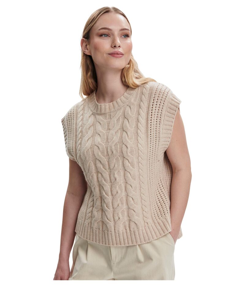 バーレイ レディース アウター 編み物・プルオーバー Varley Pixie Relaxed Cable Tank Parchment ニット・セーター-トップス-セーター