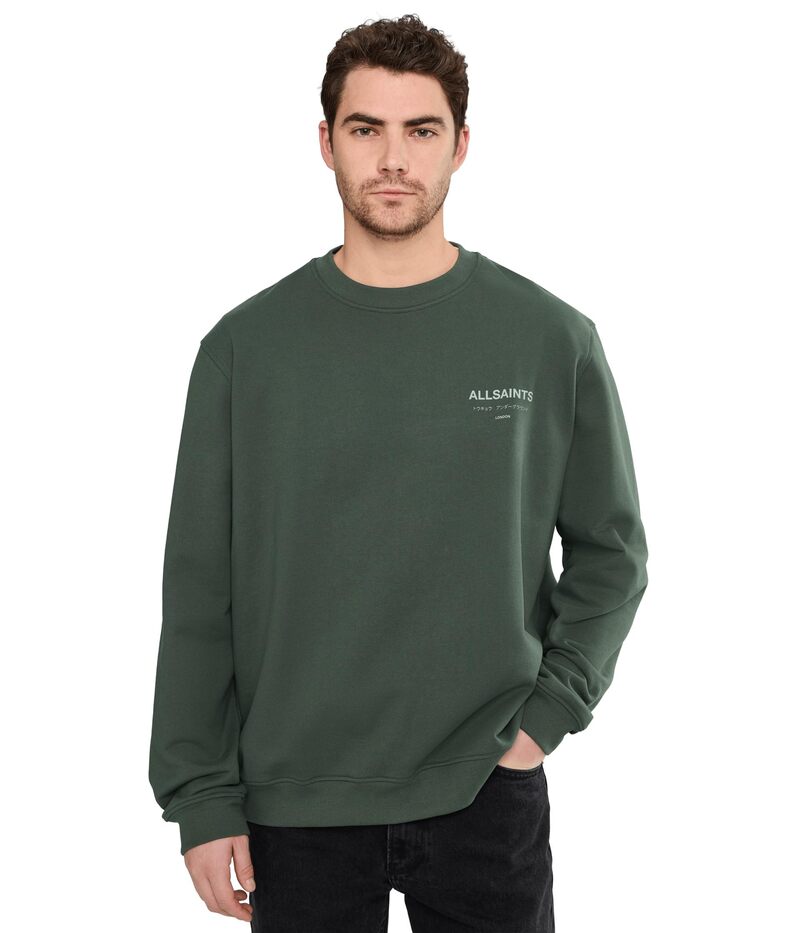 オールセインツ メンズ アウター ニット・セーター AllSaints Underground Crew Garnet Green グリーン