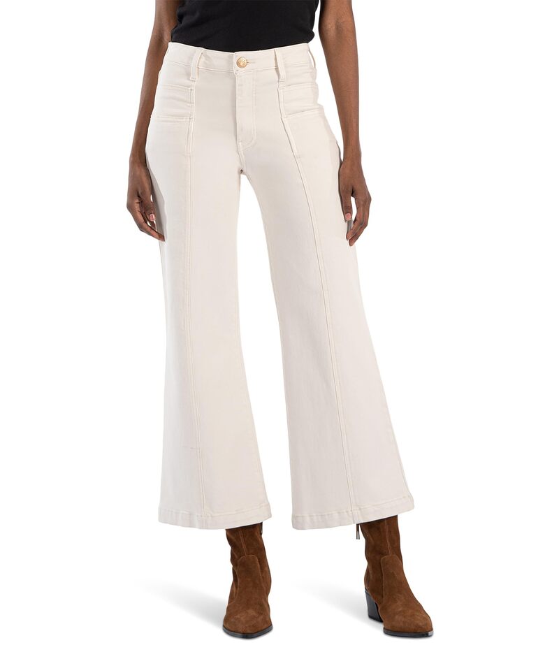 カットフロムザクロス レディース ボトムス デニムパンツ ワイドレッグ KUT from the Kloth Meg High Rise Wide Leg Double Frt Pockets Wide Hem Ecru エクリュ