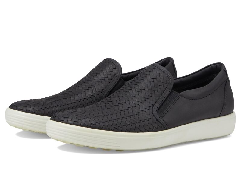 エコー レディース シューズ スニーカー ECCO Soft 7 Woven Slip-On II Black Cow Leather ブラック