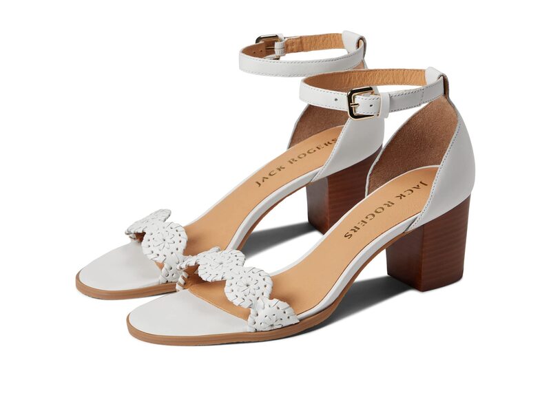 ジャックロジャース レディース シューズ ヒール アンクル Jack Rogers Lauren Ankle Strap Mid Heel White/White ホワイト