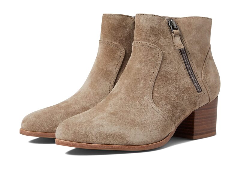 ジョンストンアンドマーフィー レディース シューズ ブーツ・レインブーツ Johnston & Murphy Trista Double Zip Bootie Taupe Suede トープ