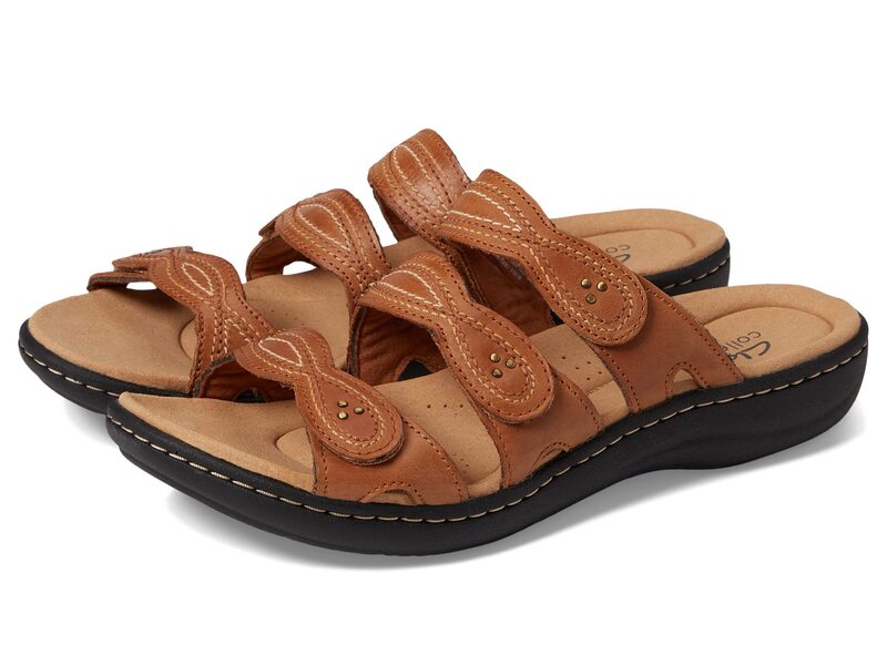 クラークス レディース シューズ サンダル Clarks Laurieann Ayla Dark Tan Leather タン
