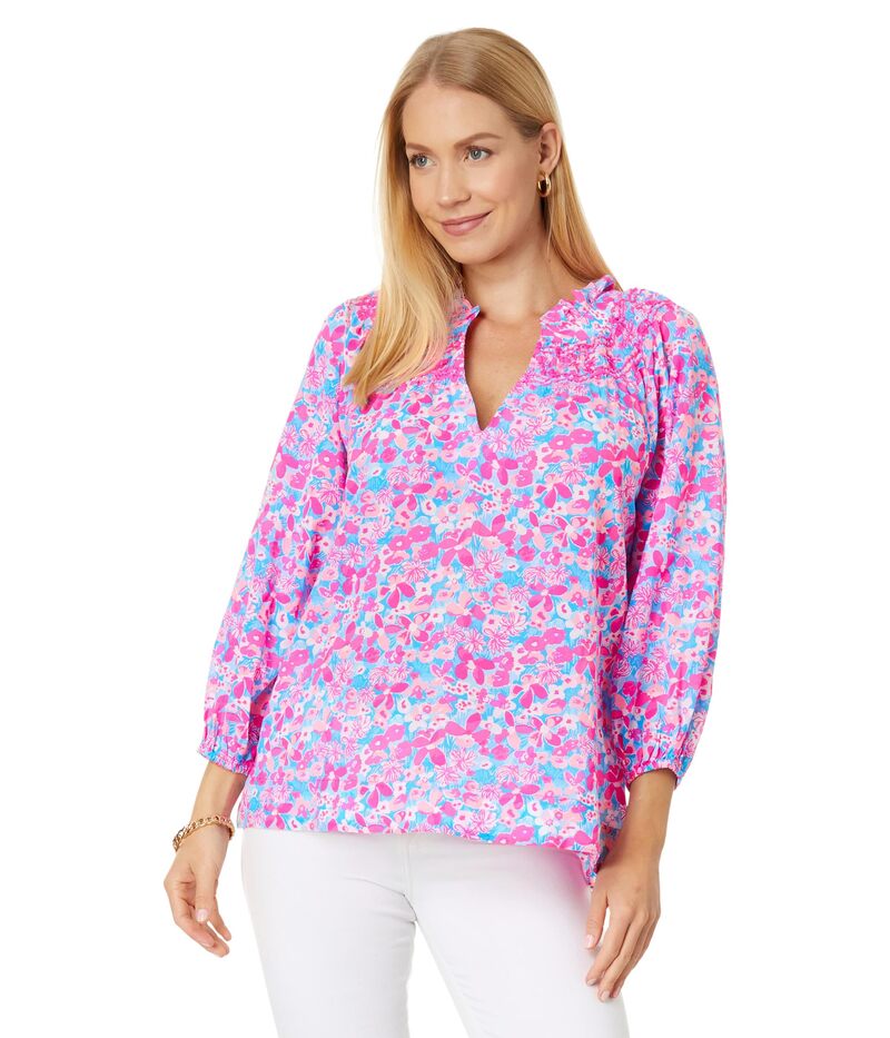 リリーピュリッツァー レディース トップス ワンピース コットン Lilly Pulitzer Lourdes 3/4 Sleeve Cotton Aura Pink Baby Bloomer ピンク