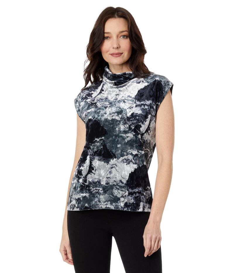エリオットローレン レディース トップス シャツ タートルネック プリント ベルベット ノースリーブ Elliott Lauren Galaxy Printed Velvet Sleeveless Turtleneck Multi マルチカラー