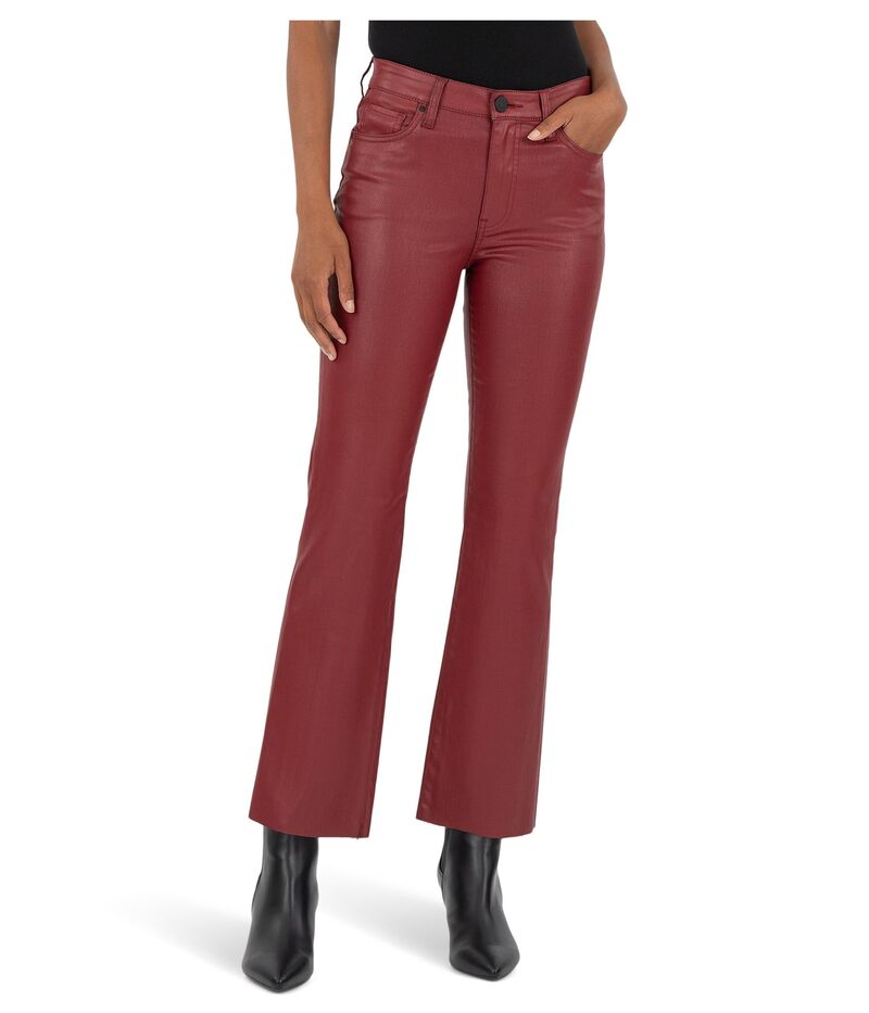 カットフロムザクロス レディース ボトムス ジーンズズボン下 アンクル KUT from the Kloth Kelsey High Rise Ankle Flare With Raw Hem Red 赤いこと