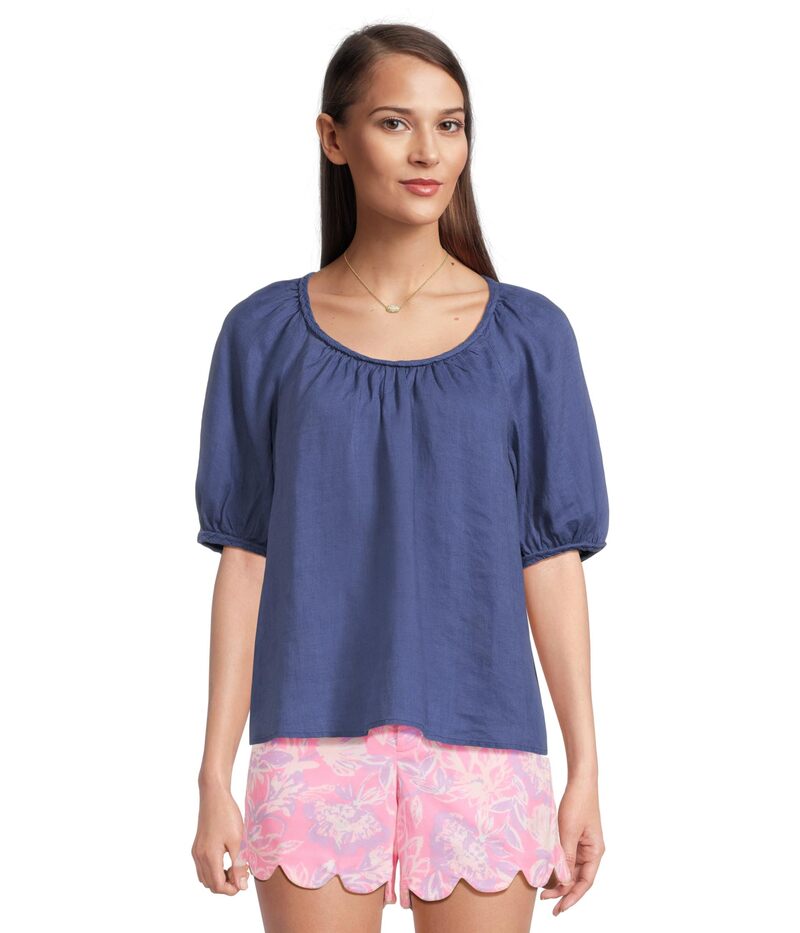 リリーピュリッツァー レディース トップス シャツ Lilly Pulitzer Calaishort Sleeve Top Sapphire Pool サファイア