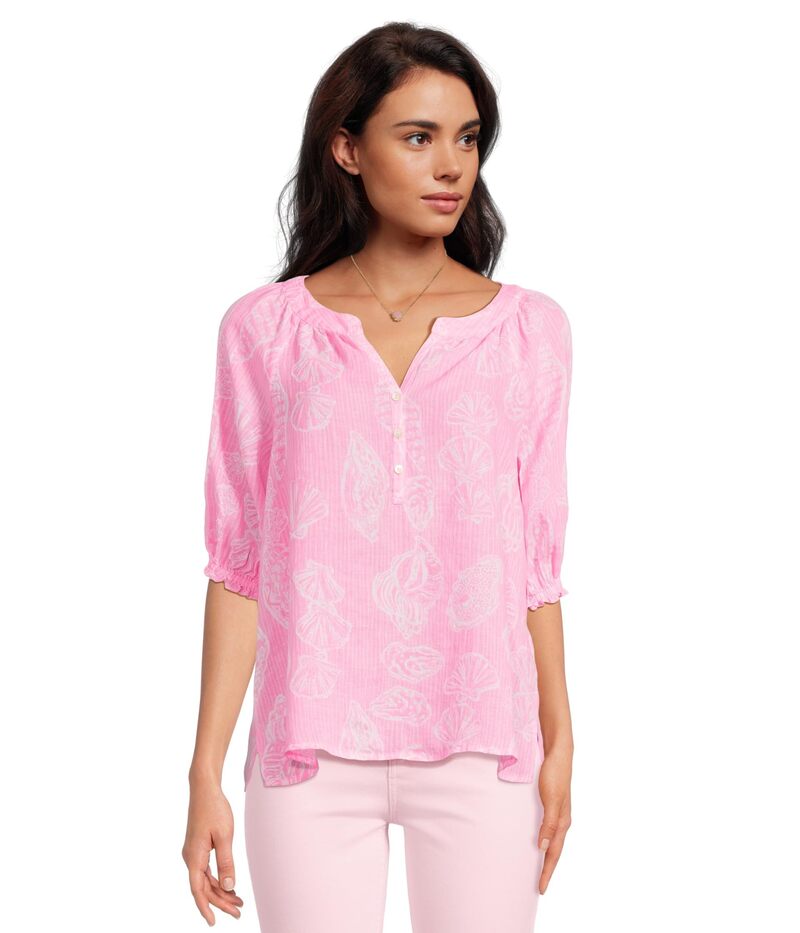 リリーピュリッツァー レディース トップス シャツ キャップ Lilly Pulitzer Caprina Top Rousseau Pink Cool Ashell ピンク