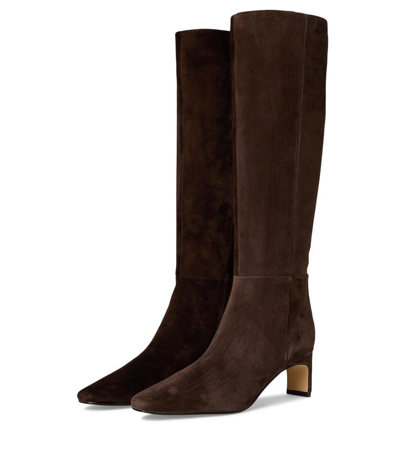 カルバンクライン レディース シューズ ブーツ・レインブーツ Calvin Klein Caterine Dark Brown Leather ブラウン