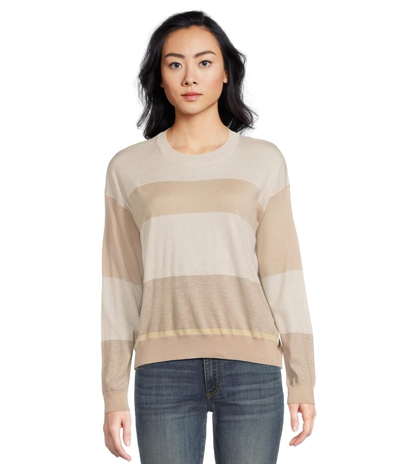 スプレンディット レディース アウター ニット・セーター Splendid Georgie Strp Sweater Pale Oak Heather/Camel Stripe ヘザー