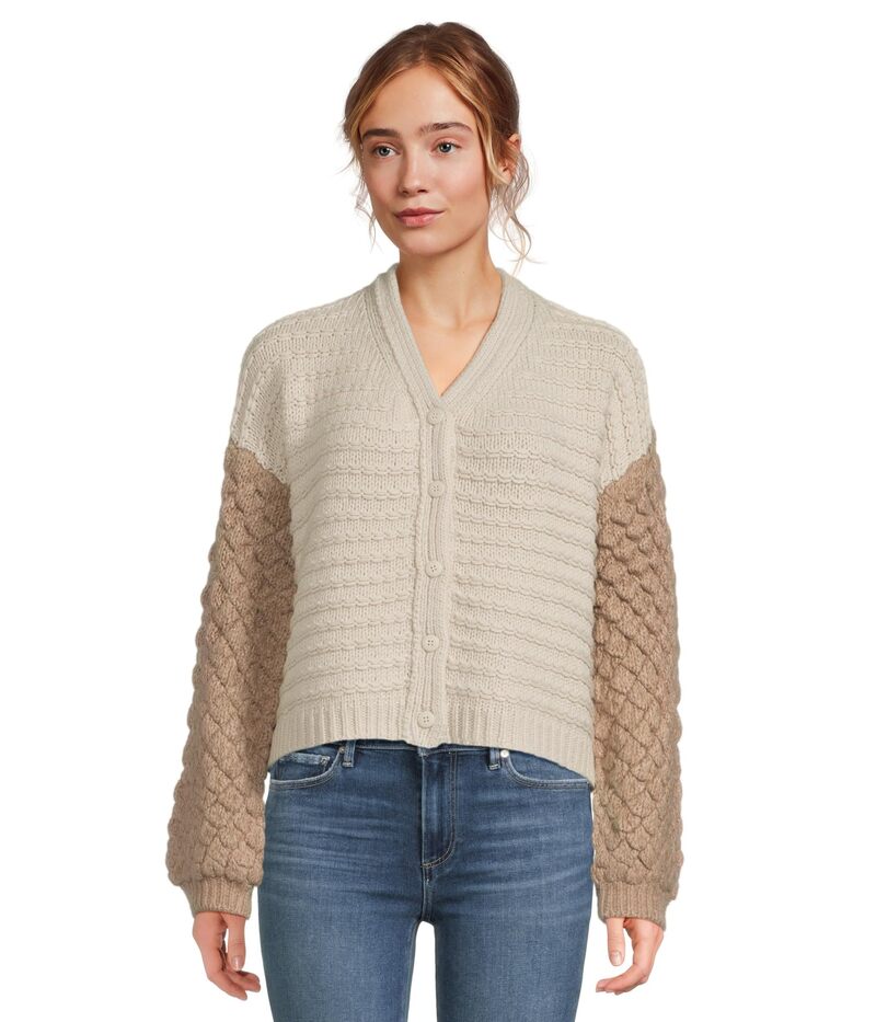 スプレンディット レディース アウター ニット・セーター カーディガン Splendid Maria Bobble Cardigan Pale Oak Heather/Light Cedar Heather ヘザー