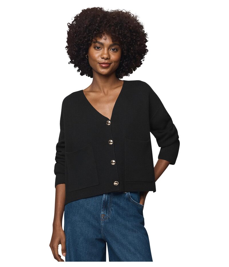スプレンディット レディース アウター ニット・セーター カーディガン クロップド Splendid Libby Cropped Cardigan Black ブラック