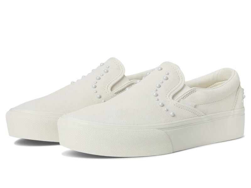バンズ メンズ シューズ スニーカー プラットフォーム Vans Classic Slip-On Platform Pearls Marshmallow