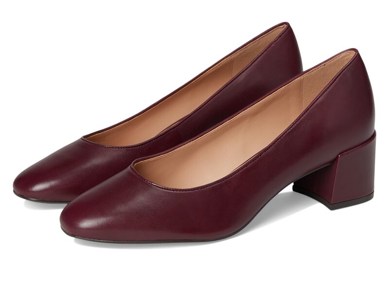 電話を掛けるハーン レディース シューズ 踵 Cole Haan Go-to Shayla Block Heel Pump Black Garnet Leather 黒いこと