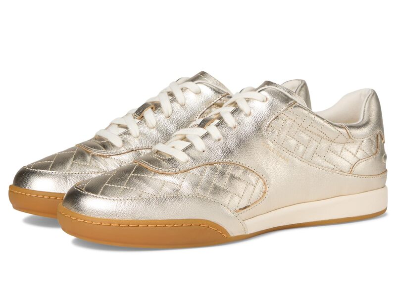 電話を掛けるハーン レディース シューズ スニーカー Cole Haan GrandPro Jazlyn Sneakersoft Gold Leather ゴールド