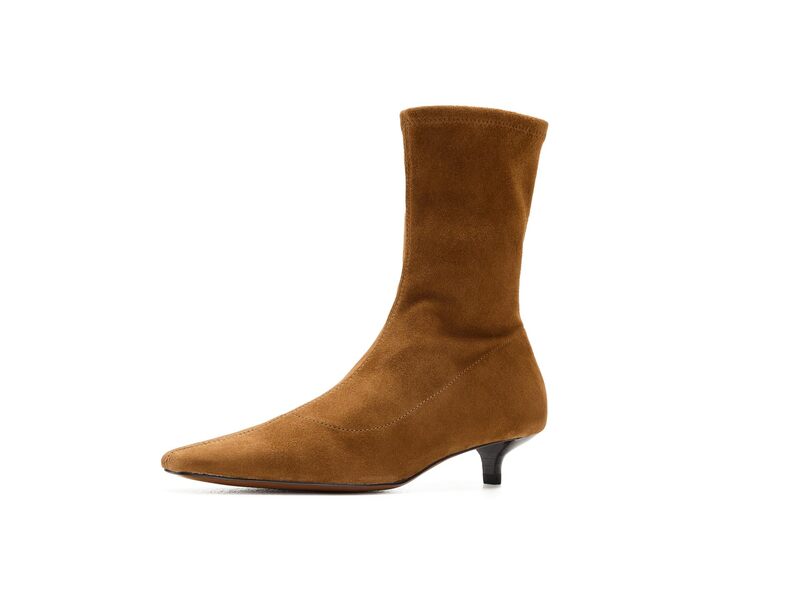 メイドウェル レディース シューズ ブーツ・レインブーツ スエード ヒール Madewell Ciel Kitten Heel Glove Bootie - Suede Warm Chestnut|ReVida 店