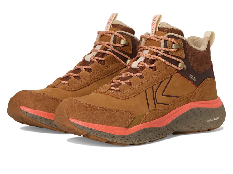 キーン レディース シューズ ブーツ・レインブーツ なめし革 KEEN Leiki Waterproof Leather Hiking Boots Chipmunk/Bison 靴-ブーツ