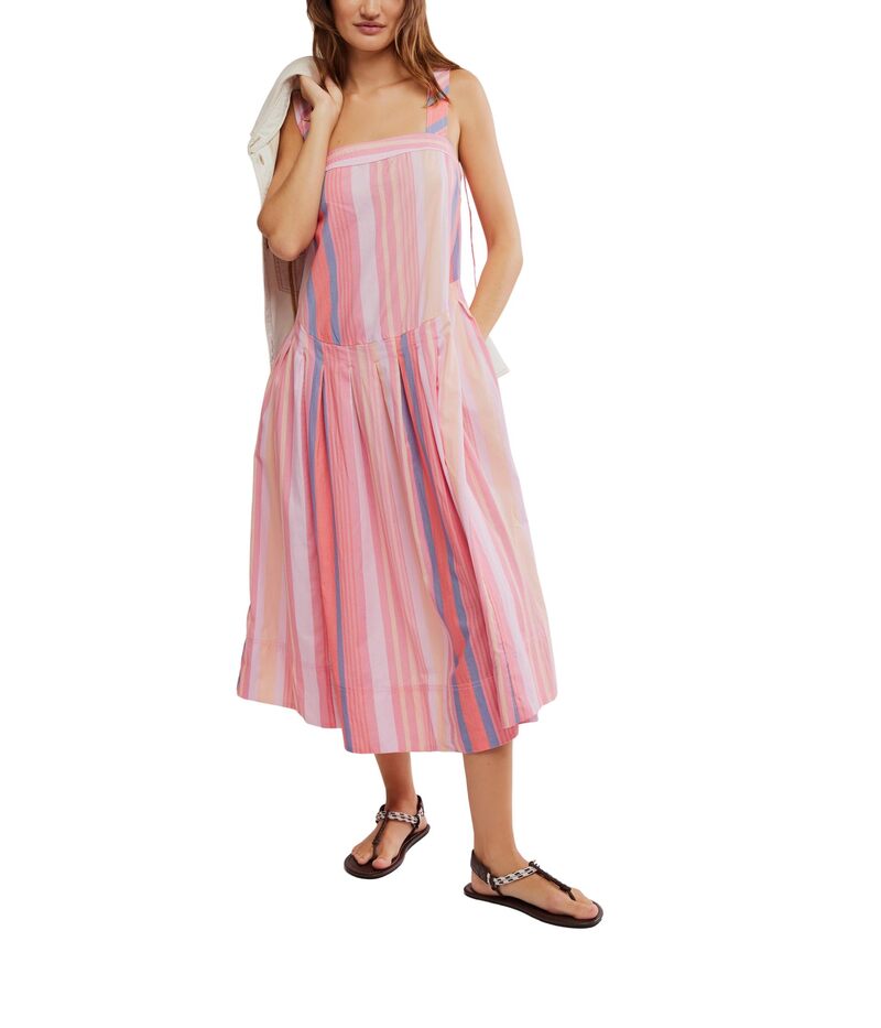 フリーピープル レディース トップス ワンピース ミディ Free People Primavera Stripe Midi Strawberry Combo ストライプ