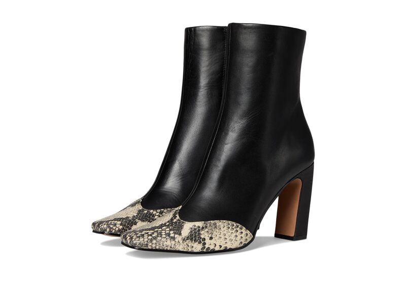 スティーブ マデン レディース シューズ ブーツ・レインブーツ Steve Madden Lyle Black Leather Snake ブラック