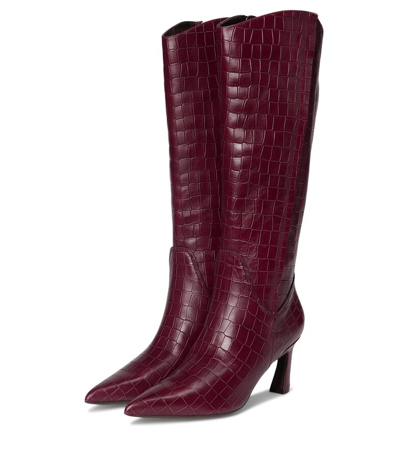 ナチュライザー レディース シューズ ブーツ・レインブーツ Naturalizer Emily Narrow Calf Knee High Boots Cranberry Red Croco Leather レッド｜ReVida 店