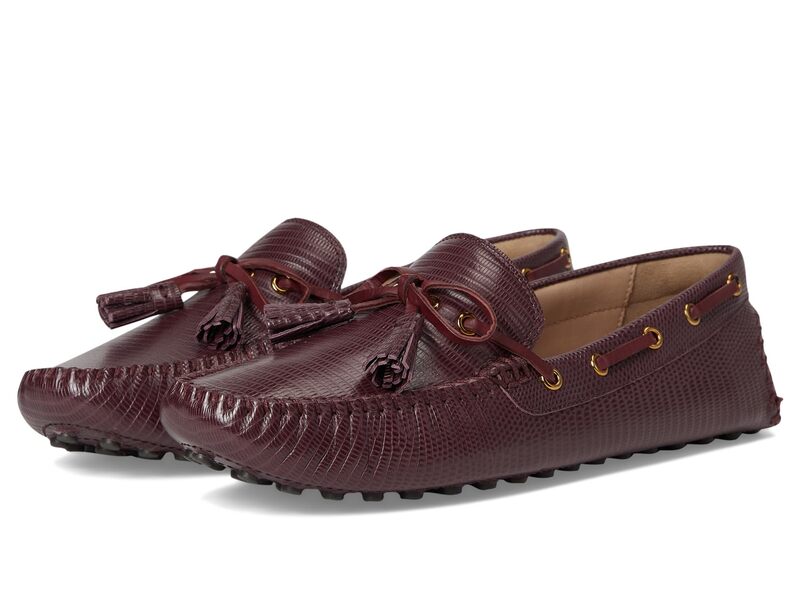 コールハーン レディース シューズ スリッポン・ローファー Cole Haan Gissella Drivers Black Garnet Lizard Print Leather ブラック