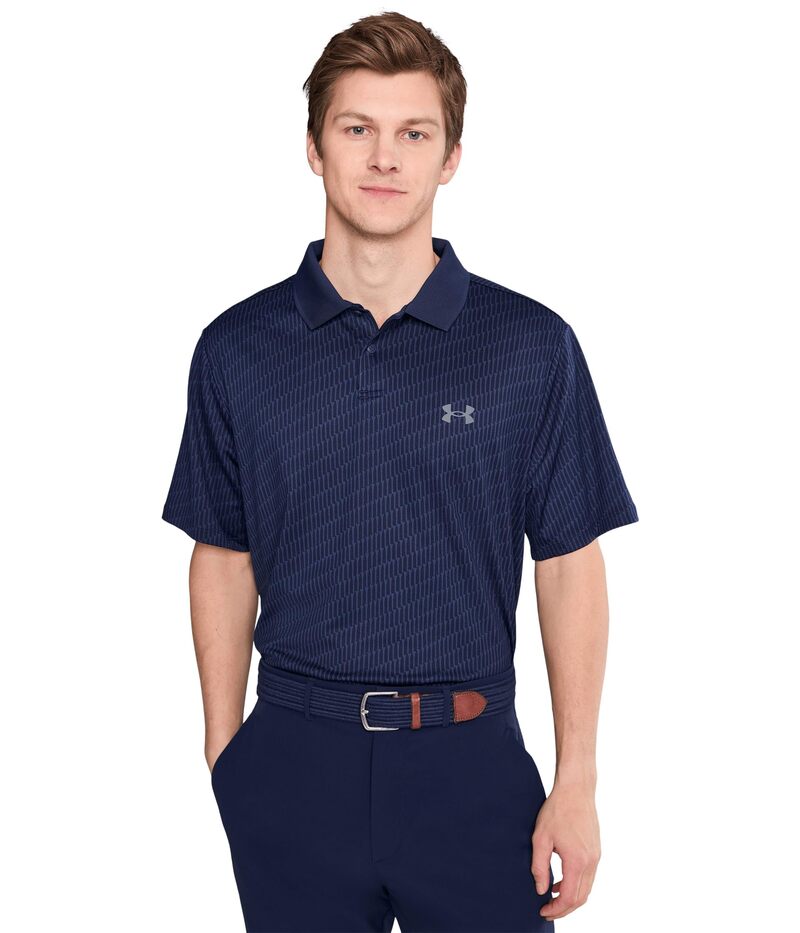アンダーアーマー メンズ トップス シャツ プリント Under Armour Golf Matchplay Printed Golf Polo Midnight Navy/Washed Navy/Pitch Grey グレー