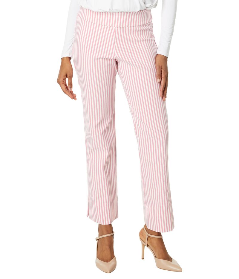 クレイジーラリー レディース ボトムス カジュアルパンツ アンクル リネン Krazy Larry Stretch Linen Wide Ankle Pink Stripe ピンク