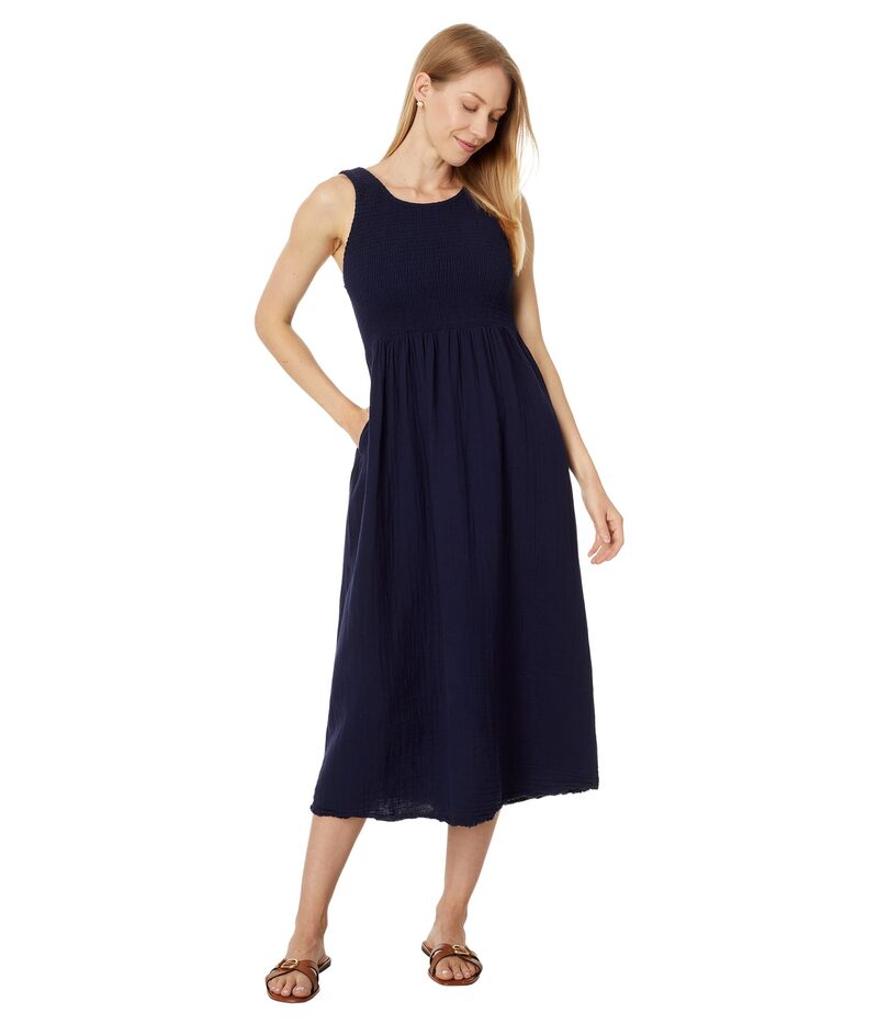 モッドドック レディース トップス 衣装 midi シャーリング Mod-o-doc Smocked Tank Midi Dress Navy Licorice 米国海軍