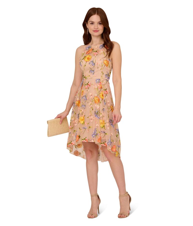 アドリアナ パペル レディース トップス ワンピース ミディ Adrianna Papell Embroidery Midi Dress Yellow/Orange Multi オレンジ｜ReVida 店