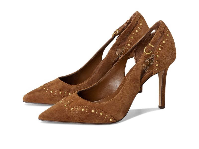 ヴィンスカムート レディース シューズ 踵 カットアウト Vince Camuto Hally Studded Cut-out Pump Burnt Sugar