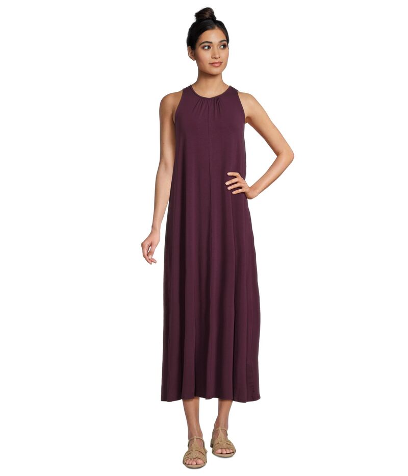 エイリーンフィッシャー レディース トップス ワンピース ニット ジャージー マキシ Eileen Fisher Fine Stretch Jersey Knit Maxi Dress Blackberry