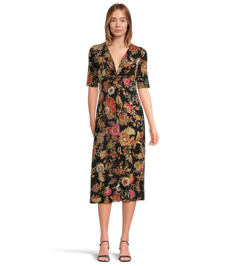 ジョニーワズ レディース トップス ワンピース ミディ Johnny Was The Janie Favorite Twist Front Midi Swing Dress- Lowri-blk