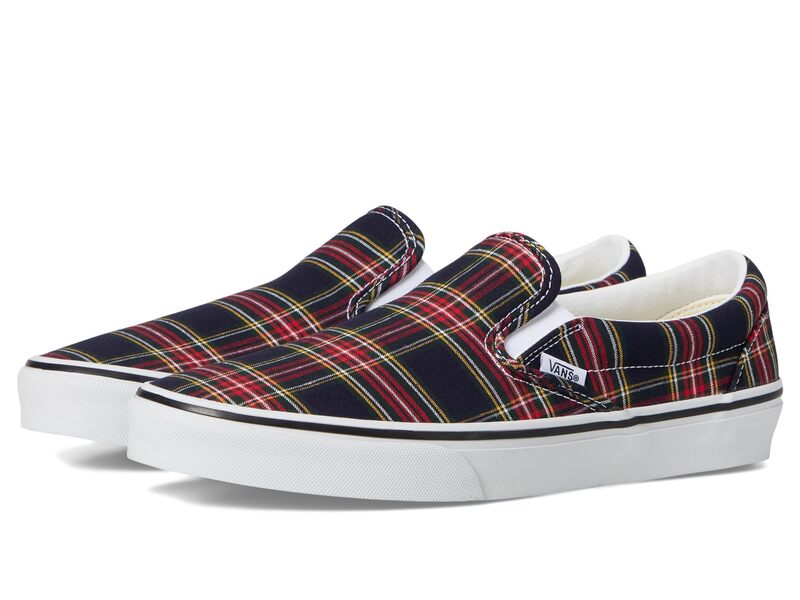 バンズ メンズ シューズ サンダル Vans Classic Slip-On Plaid Navy ネイビー｜ReVida 店