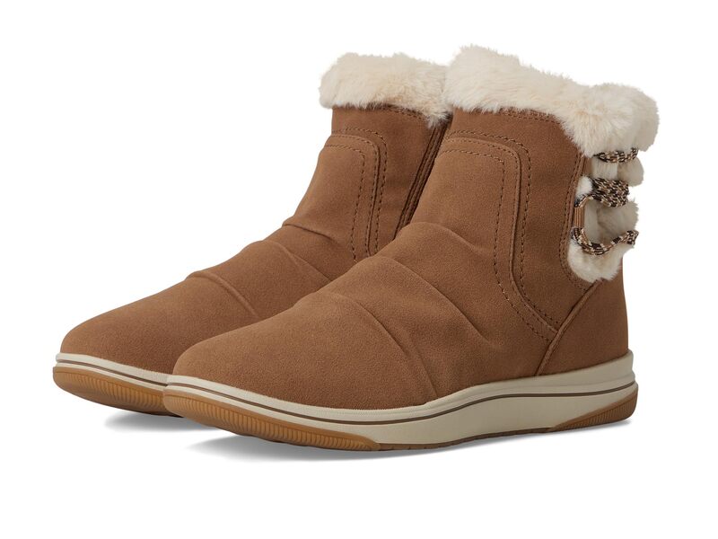 クラークス レディース シューズ ブーツ・レインブーツ Clarks Breeze Cozy Dark Sand Textile サンド|ReVida 店