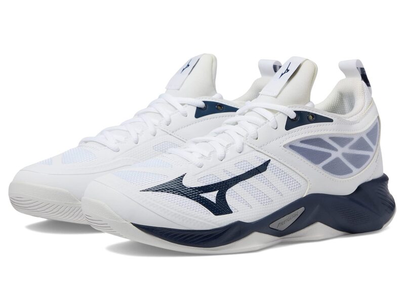 ミズノ レディース シューズ スニーカー Mizuno Wave Dimension White/Navy ホワイト