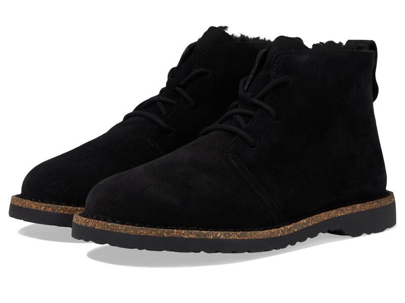 ビルケンシュトック レディース シューズ ブーツ・レインブーツ スエードクロス スピード競技 Birkenstock Uppsala Mid Lace-Up Shearling - Suede Black 黒いこと 靴-ブーツ