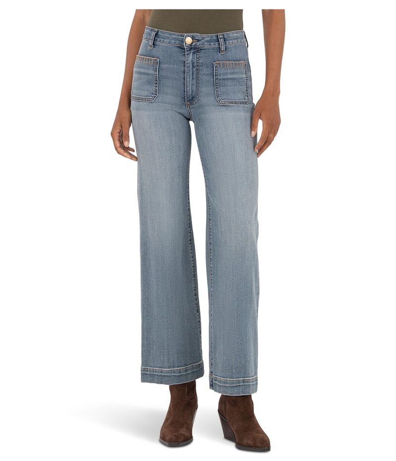 カットフロムザクロス レディース ボトムス デニムパンツ ワイドレッグ KUT from the Kloth Meg High Rise Wide Leg With Front Patch Pockets Wide Hem Invaluable｜ReVida 店