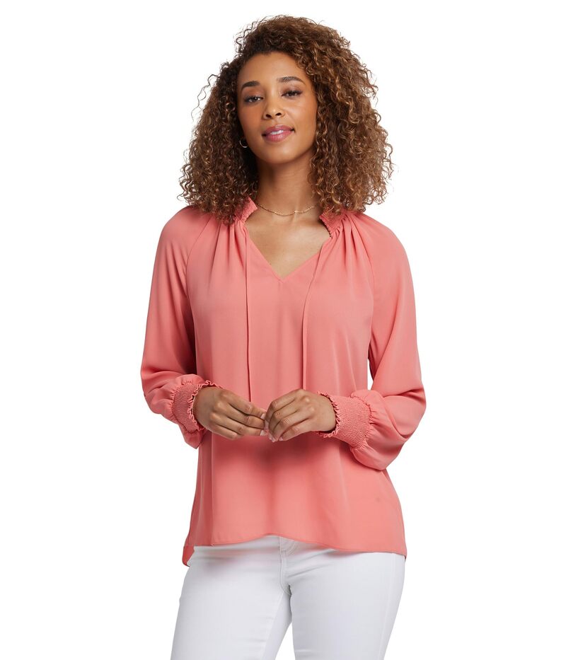 エヌワイディージェイ レディース トップス シャツ ブラウス NYDJ Gemma Blouse Coral Haze コーラル