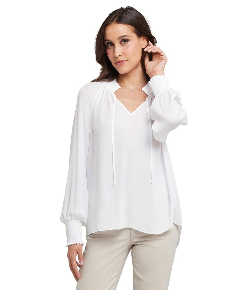 エヌワイディージェイ レディース トップス シャツ ブラウス NYDJ Gemma Blouse Optic White ホワイト