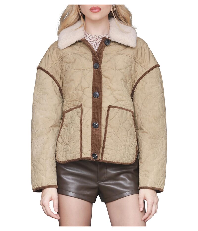 アヴェックレフィーユ レディース アウター コート フラワー柄 キルティング フラワー ジャケット Avec Les Filles Floral Quilted Heritage Jacket Vintage Khaki カーキ