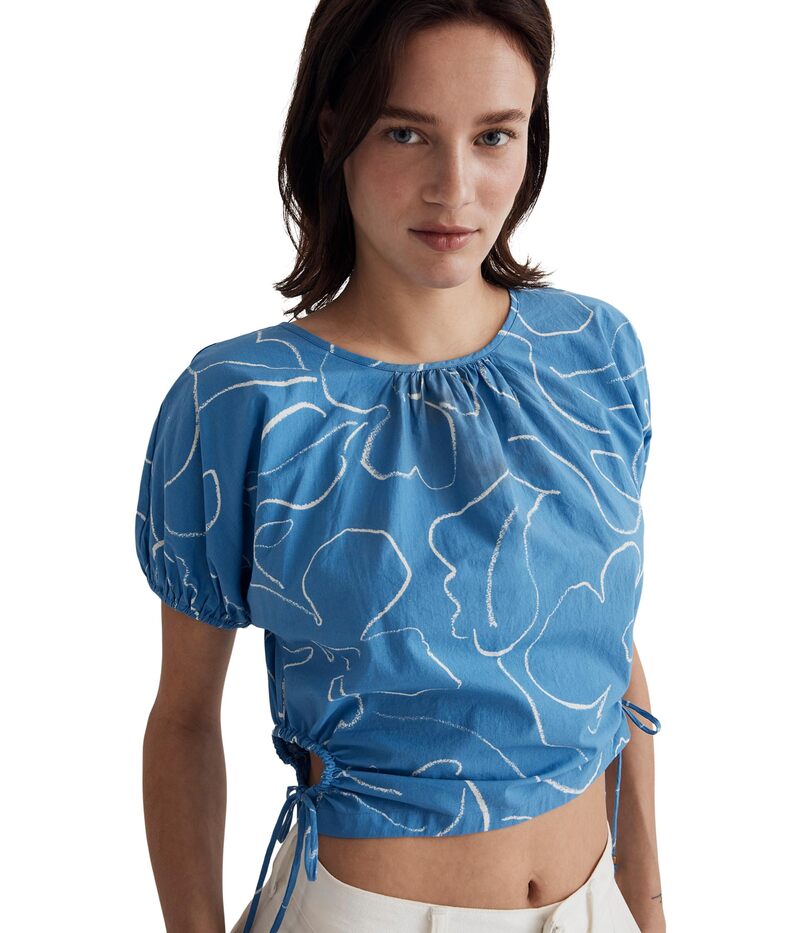メイドウェル レディース トップス シャツ Madewell Jewel Top - Crinkle Poplin (H/U) Ornamental Blue ブルー