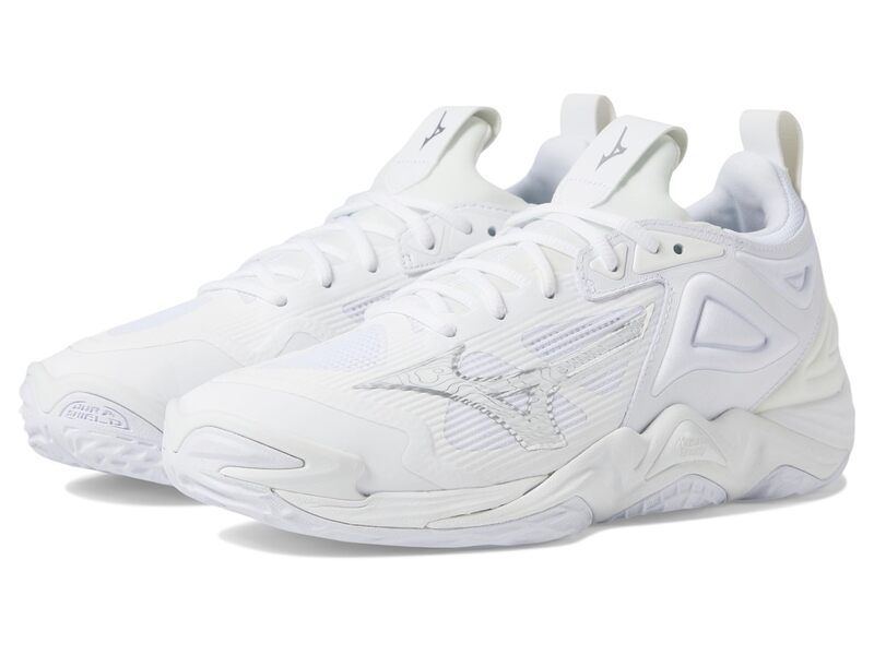 ミズノ メンズ シューズ スニーカー Mizuno Wave Momentum 3 White/Silver ホワイト｜ReVida 店
