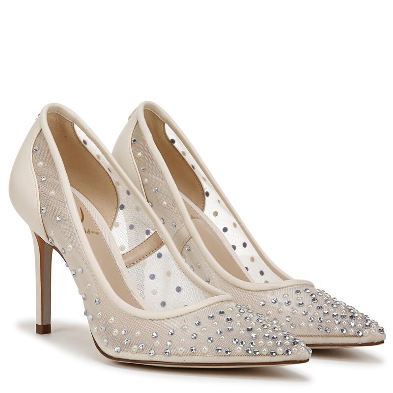 サムエデルマン レディース シューズ 踵 メッシュ Sam Edelman Hazel Mesh 2 Modern Ivory Glitz 象牙色