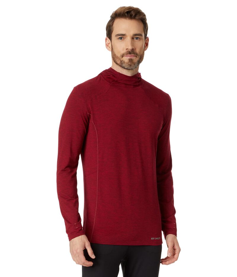 ホットチリーズ メンズ トップス シャツ パーカー Hot Chillys Clima-Tek Hoodie Burgundy Heather ヘザー