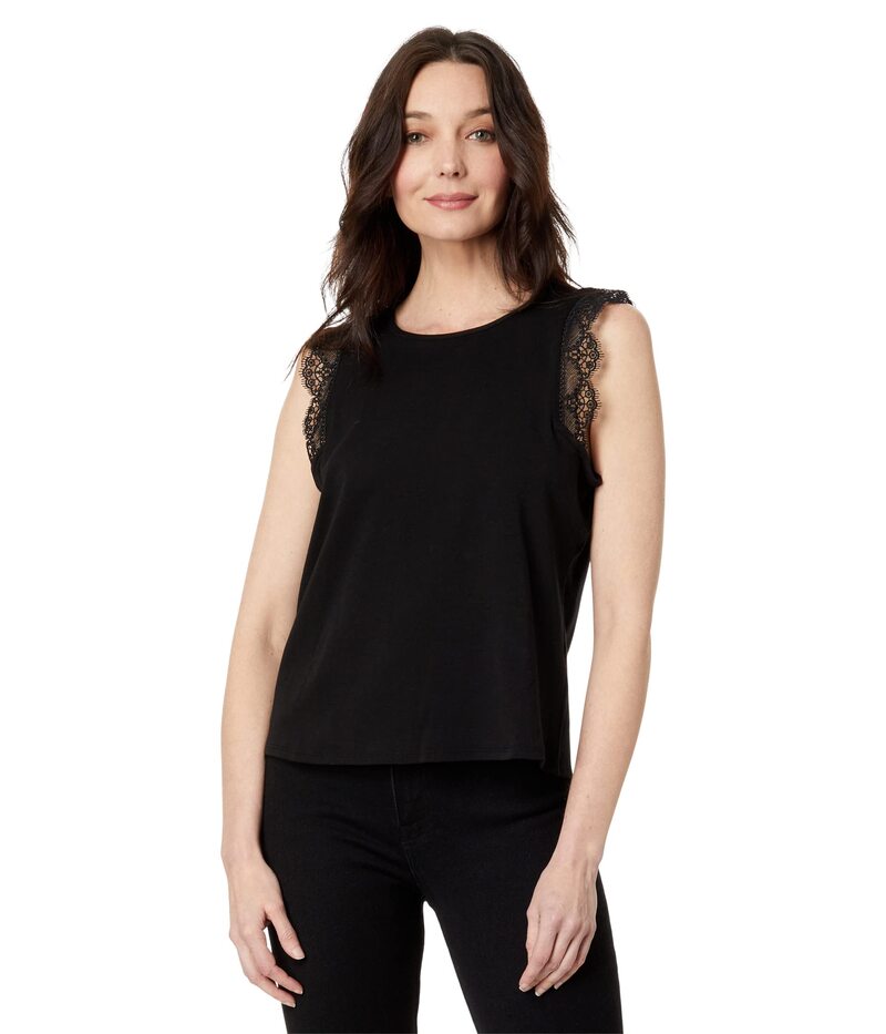 ヴィンスカムート レディース トップス プルオーバー 北の方ロバート・エドワード・リートップ Vince Camuto Sleeveless Blouse with Trim Rich Black 黒いこと