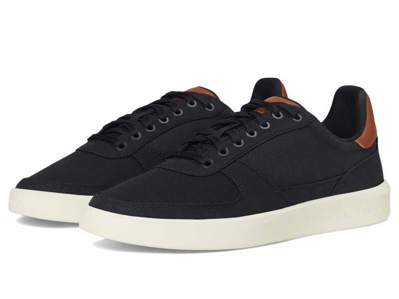 電話を掛けるハーン メンズ シューズ スニーカー Cole Haan Grand Crosscourt Daily Turf Black/British Tan/Ivory 象牙色