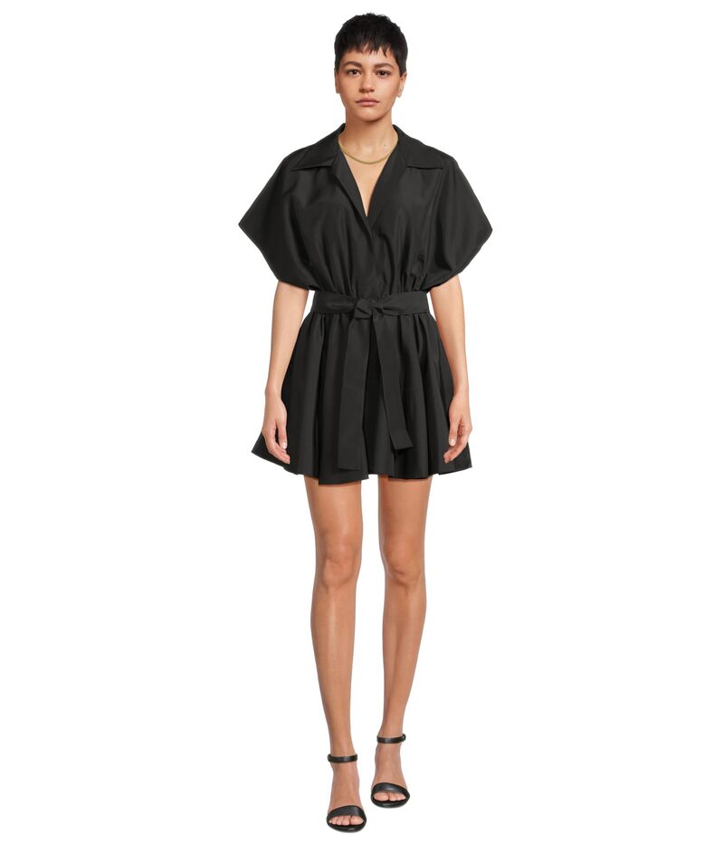 ノーマカマリ レディース トップス ワンピース ミニ シャツ ノースリーブ Norma Kamali Super Oversized Sleeveless Boyfriend Neck Shirt Flared Mini Dress Black ブラック