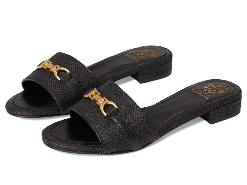 ヴィンスカムート レディース シューズ 踵 サンダル マキシ Vince Camuto Maxine Banded Buckle Slide Sandals Black 黒いこと