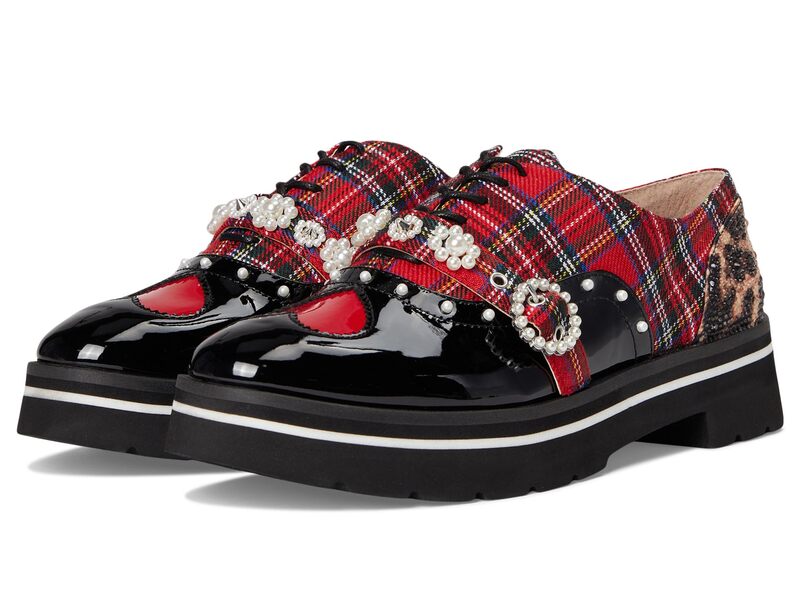 ブルーバイベトシージョンソン レディース シューズ オックスフォード Blue by Betsey Johnson Simonee Red Plaid 赤いこと